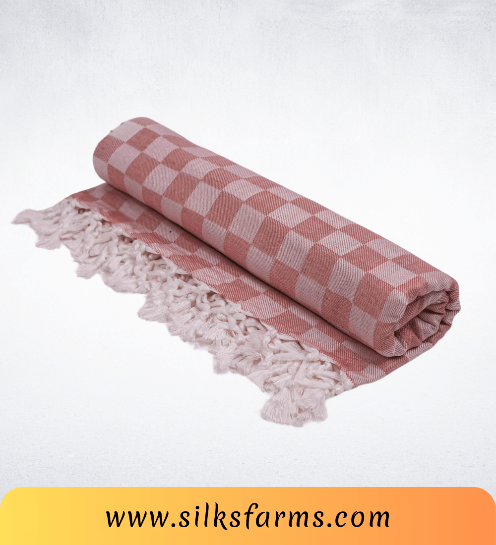 Silk & Farm Super Soft Lightweight Premium Bhagalpuri Dull Chadar – Pure Cotton Feel, All-Season Comfort Blanket, Handcrafted in Bhagalpur - SK037