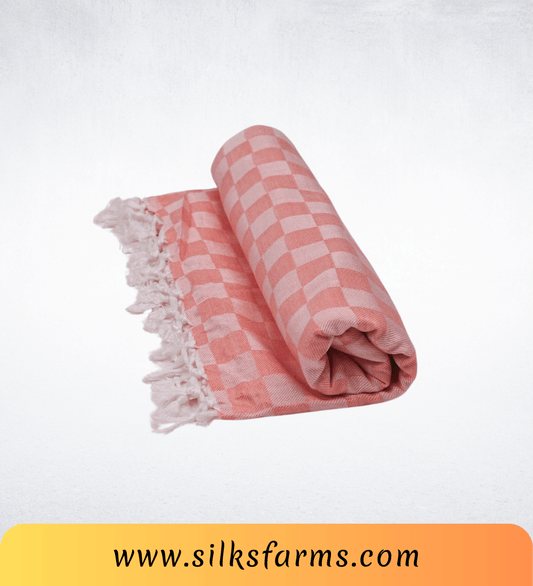 Silk & Farm Super Soft Lightweight Premium Bhagalpuri Dull Chadar – Pure Cotton Feel, All-Season Comfort Blanket, Handcrafted in Bhagalpur - SK008