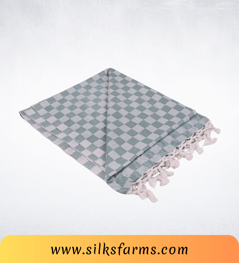 Silk & Farm Super Soft Lightweight Premium Bhagalpuri Dull Chadar – Pure Cotton Feel, All-Season Comfort Blanket, Handcrafted in Bhagalpur - SK009