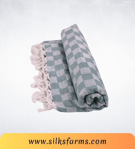 Silk & Farm Super Soft Lightweight Premium Bhagalpuri Dull Chadar – Pure Cotton Feel, All-Season Comfort Blanket, Handcrafted in Bhagalpur - SK009