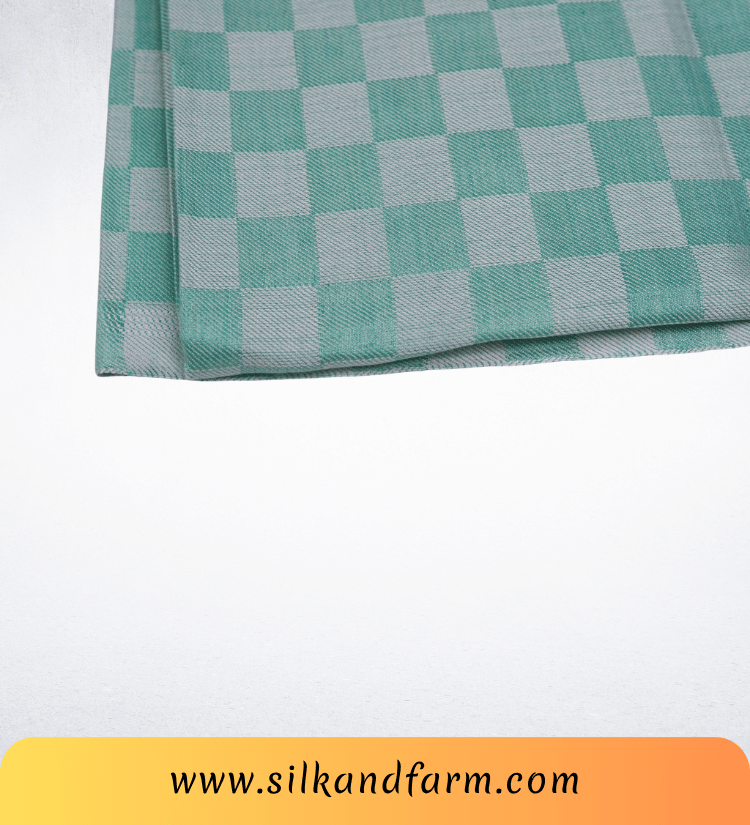 Silk & Farm Authentic Bhagalpuri Dull Chadar 98 × 54 Inches | Premium Cotton Blend | Soft, Lightweight & Breathable | Traditional Woven All-Season Bed Cover for Home & Travel