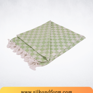 Silk & Farm Authentic Bhagalpuri Dull Chadar 98 × 54 Inches | Premium Cotton Blend | Soft, Lightweight & Breathable | Traditional Woven All-Season Bed Cover for Home & Travel