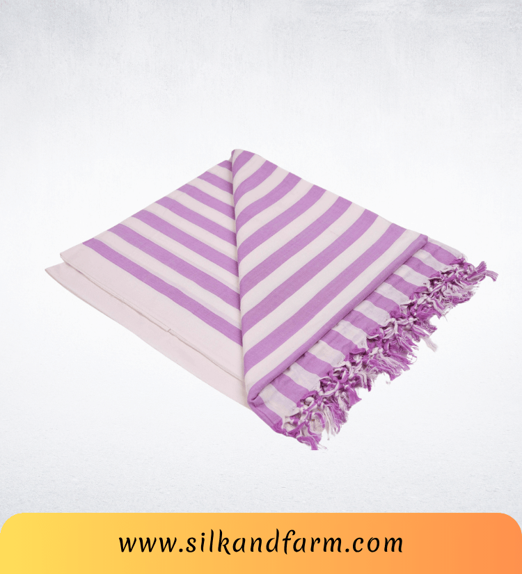 Silk & Farm Authentic Bhagalpuri Dull Chadar 98 × 54 Inches | Premium Cotton Blend | Soft, Lightweight & Breathable | Traditional Woven All-Season Bed Cover for Home & Travel