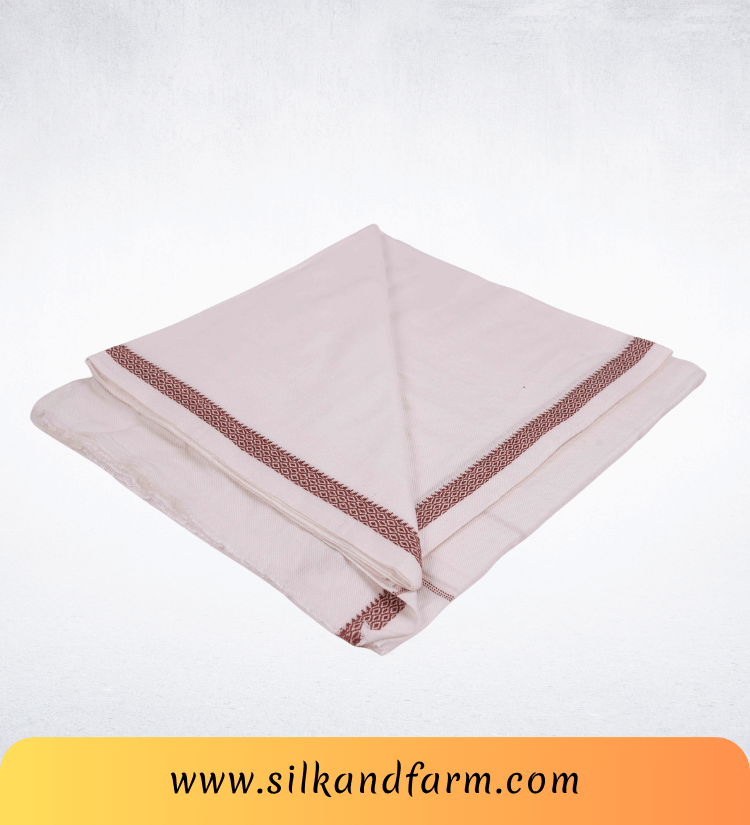 Silk & Farm Authentic Bhagalpuri Dull Chadar 98 × 54 Inches | Premium Cotton Blend | Soft, Lightweight & Breathable | Traditional Woven All-Season Bed Cover for Home & Travel