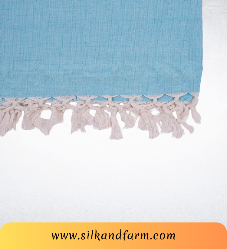 Silk & Farm Authentic Bhagalpuri Dull Chadar 98 × 54 Inches | Premium Cotton Blend | Soft, Lightweight & Breathable | Traditional Woven All-Season Bed Cover for Home & Travel