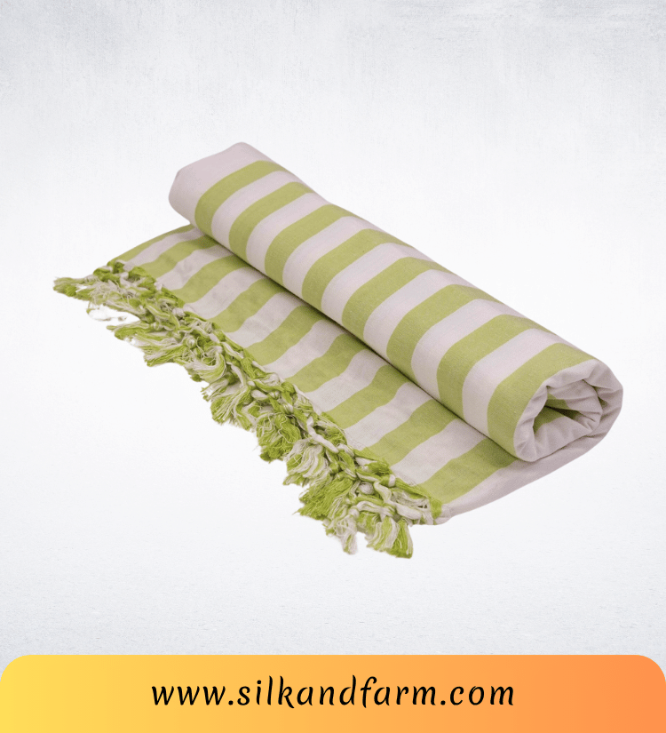 Silk & Farm Authentic Bhagalpuri Dull Chadar 98 × 54 Inches | Premium Cotton Blend | Soft, Lightweight & Breathable | Traditional Woven All-Season Bed Cover for Home & Travel